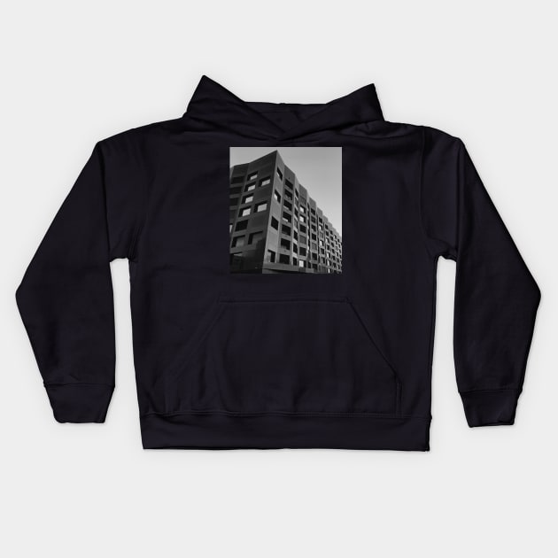 Black and white architecture photography Kids Hoodie by Dturner29